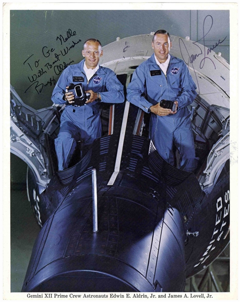 Gemini 12 Crew-Signed 8'' x 10'' Photo by Buzz Aldrin and James Lovell